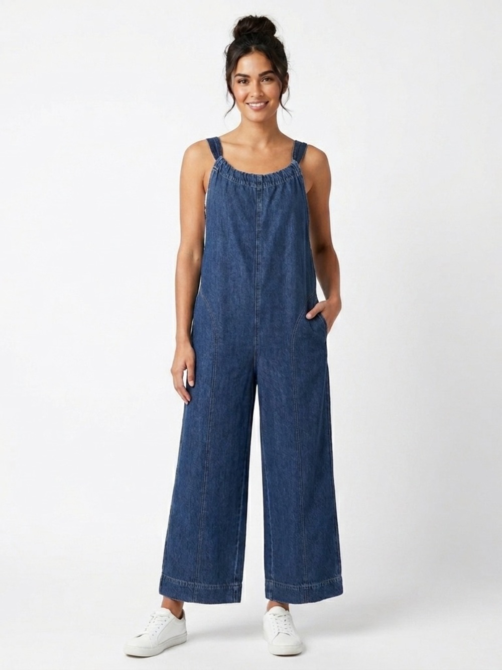 Rewash Dark Blue Wide-Leg Denim Overalls